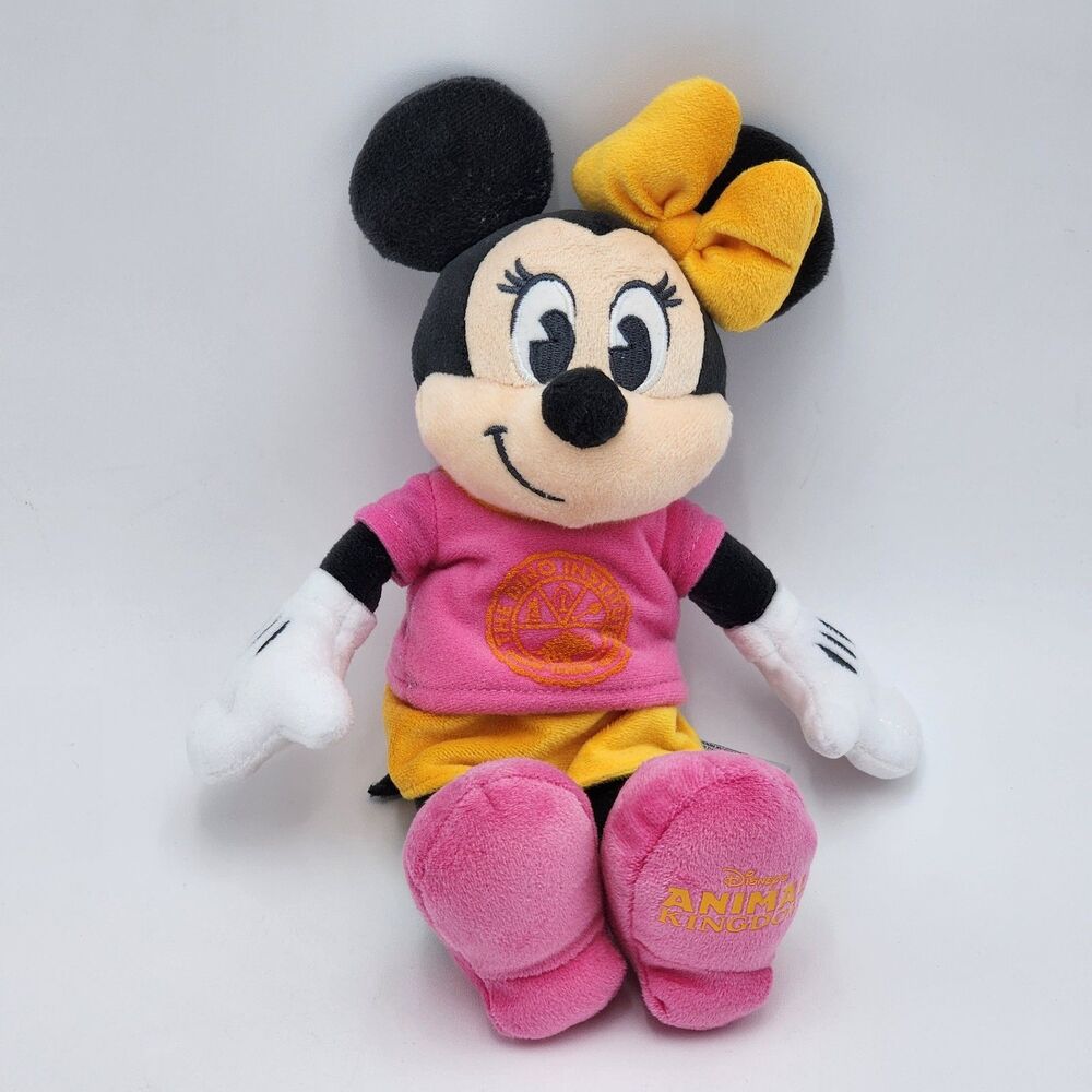 Disney Parks Animal Kingdom Minnie Mouse 11" Small Stuffed Animal Plush DinoLand